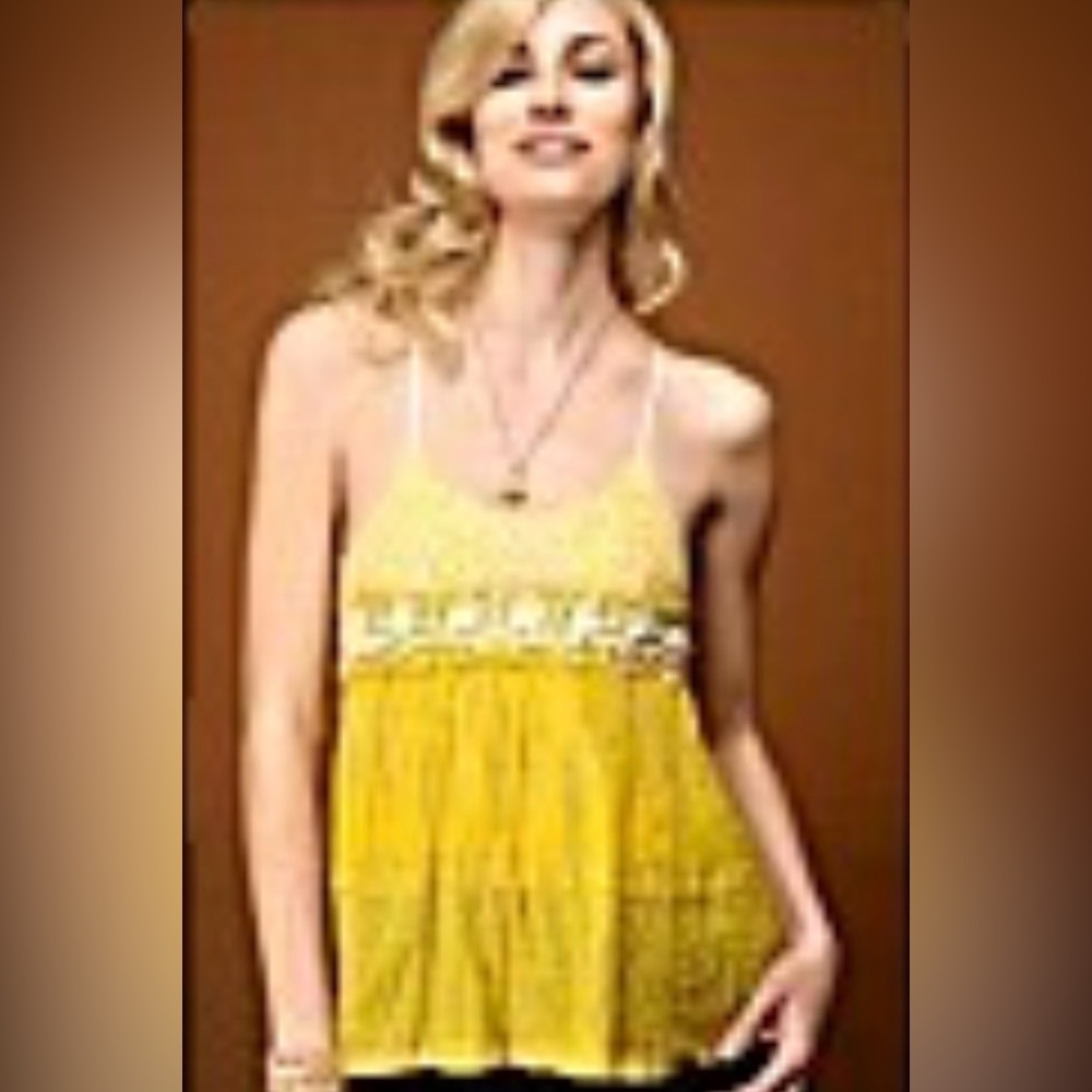 Free People Yellow Floral Camisole